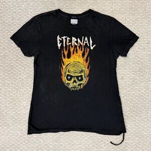 KSUBI T-Shirt Mens Size M Travis Scott Hothead Eternal Skull Black Distressed